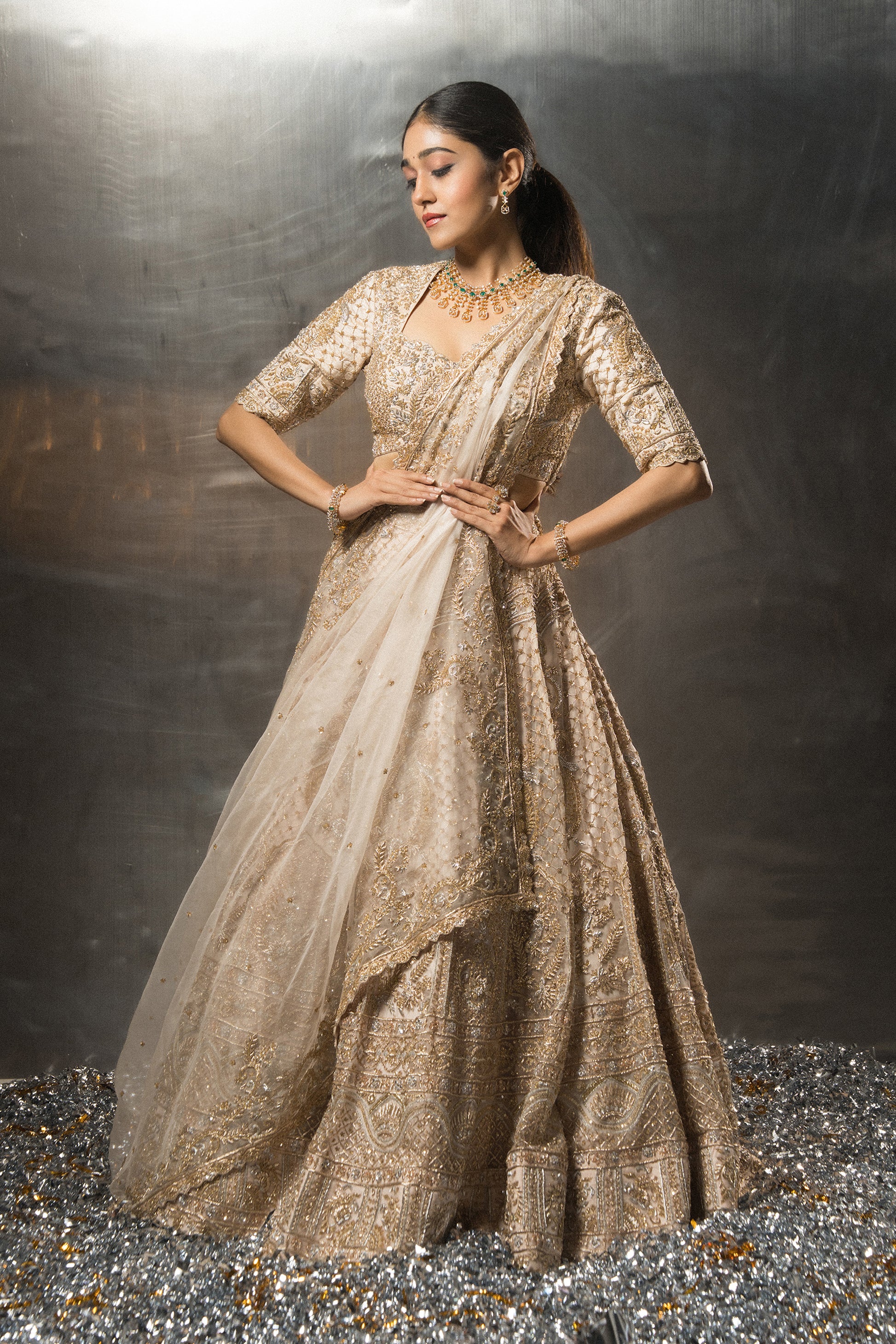 Aureate Lehenga front