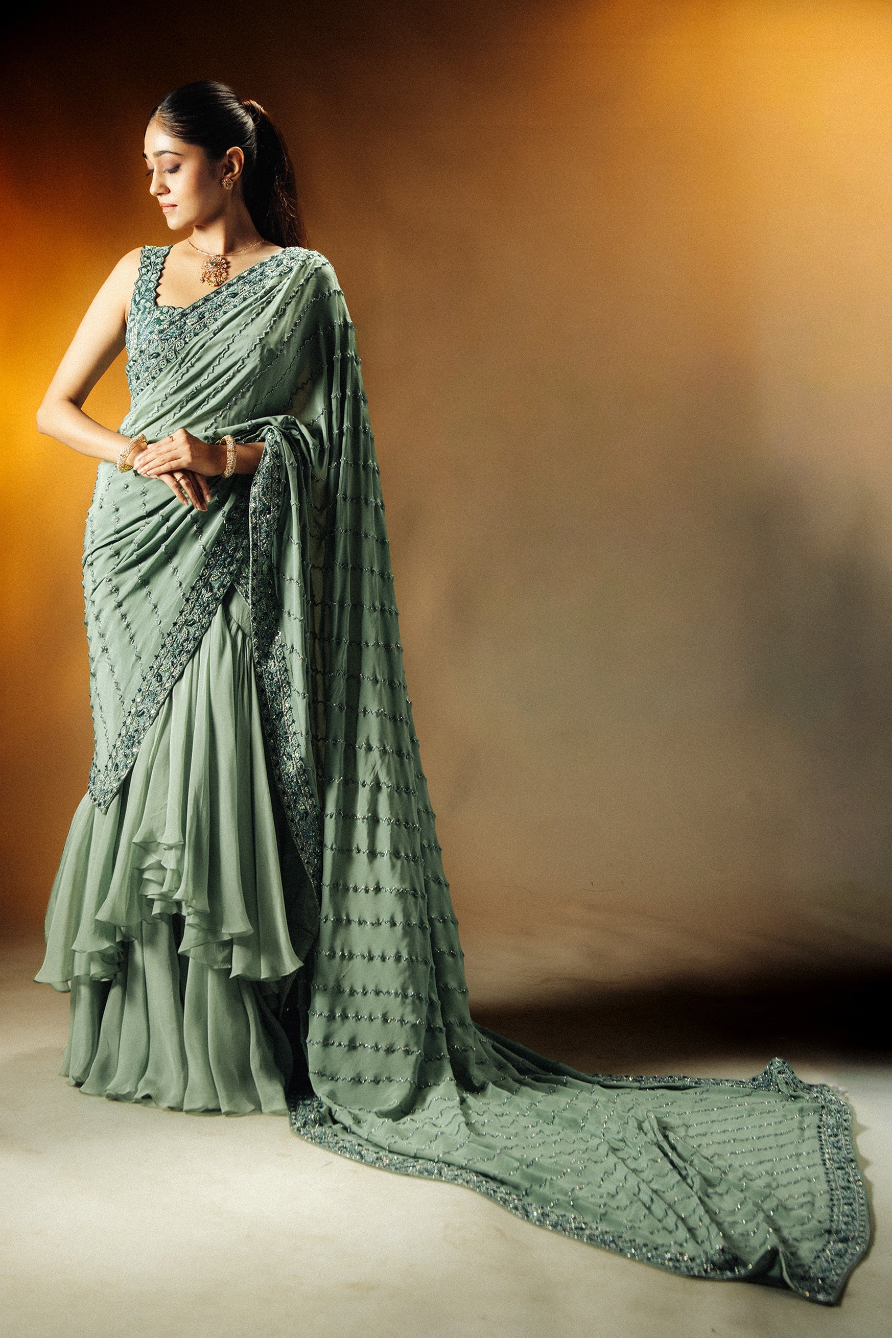 Elara Draped Saree Front