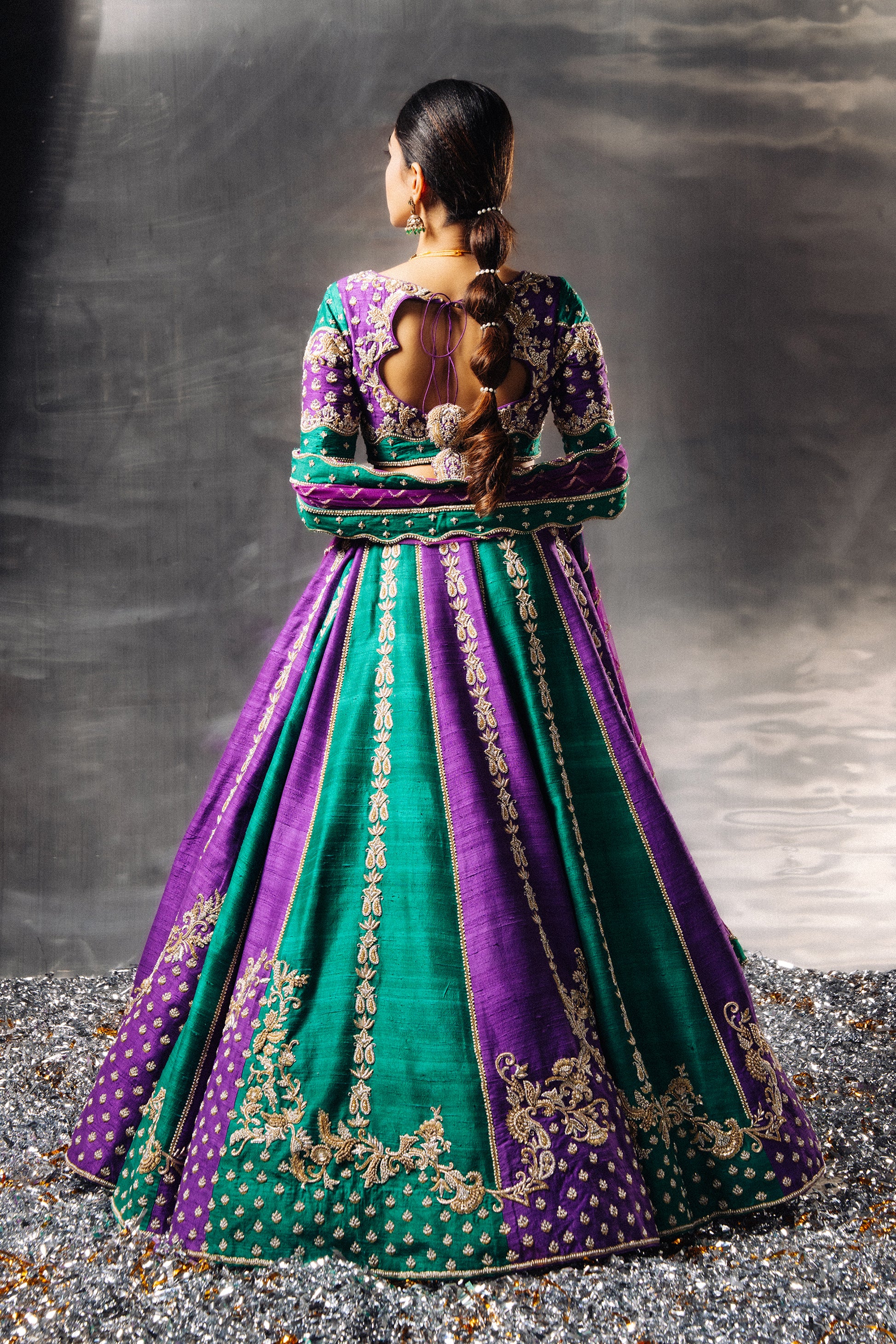 Plumage Lehenga Back