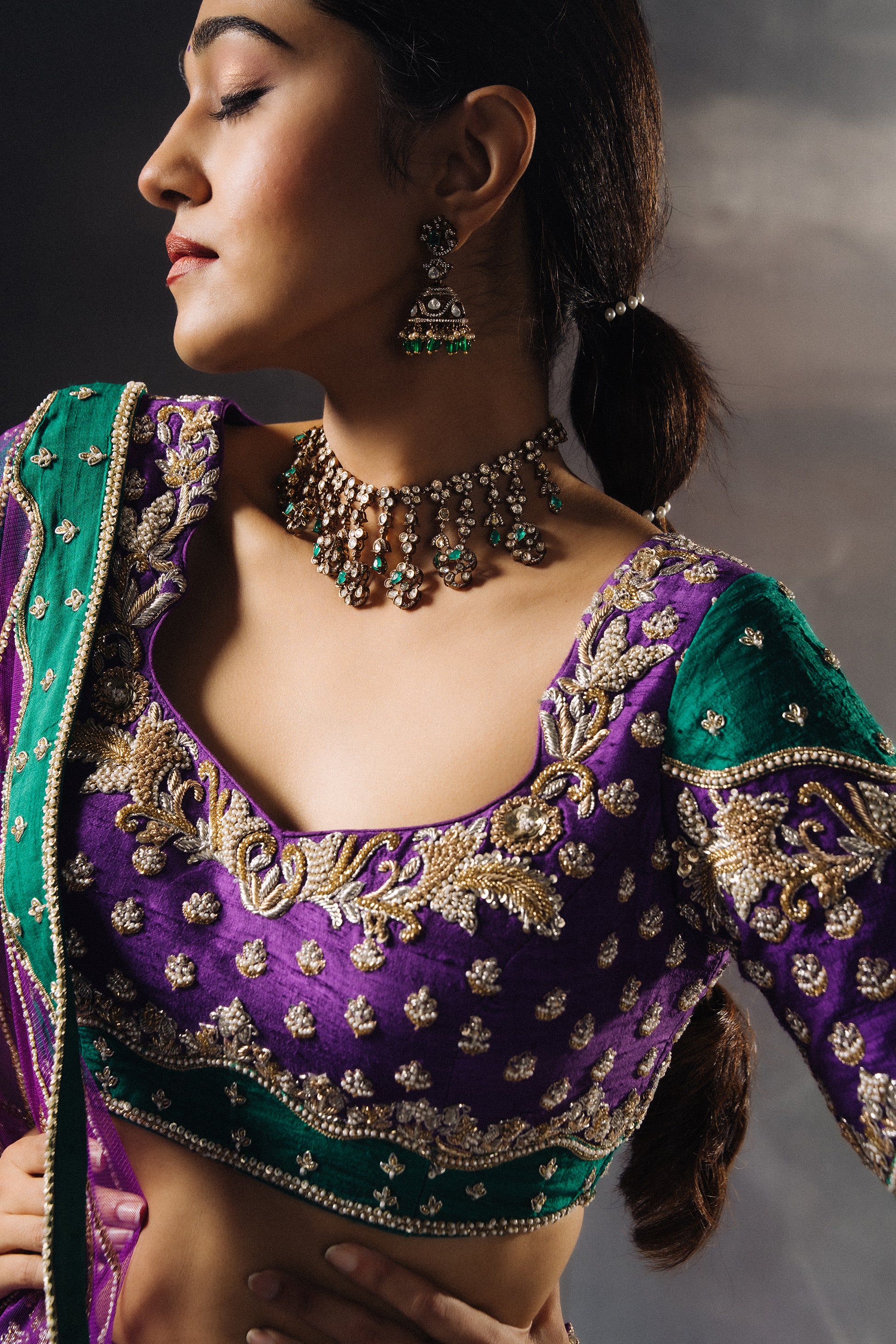 Plumage Lehenga Details