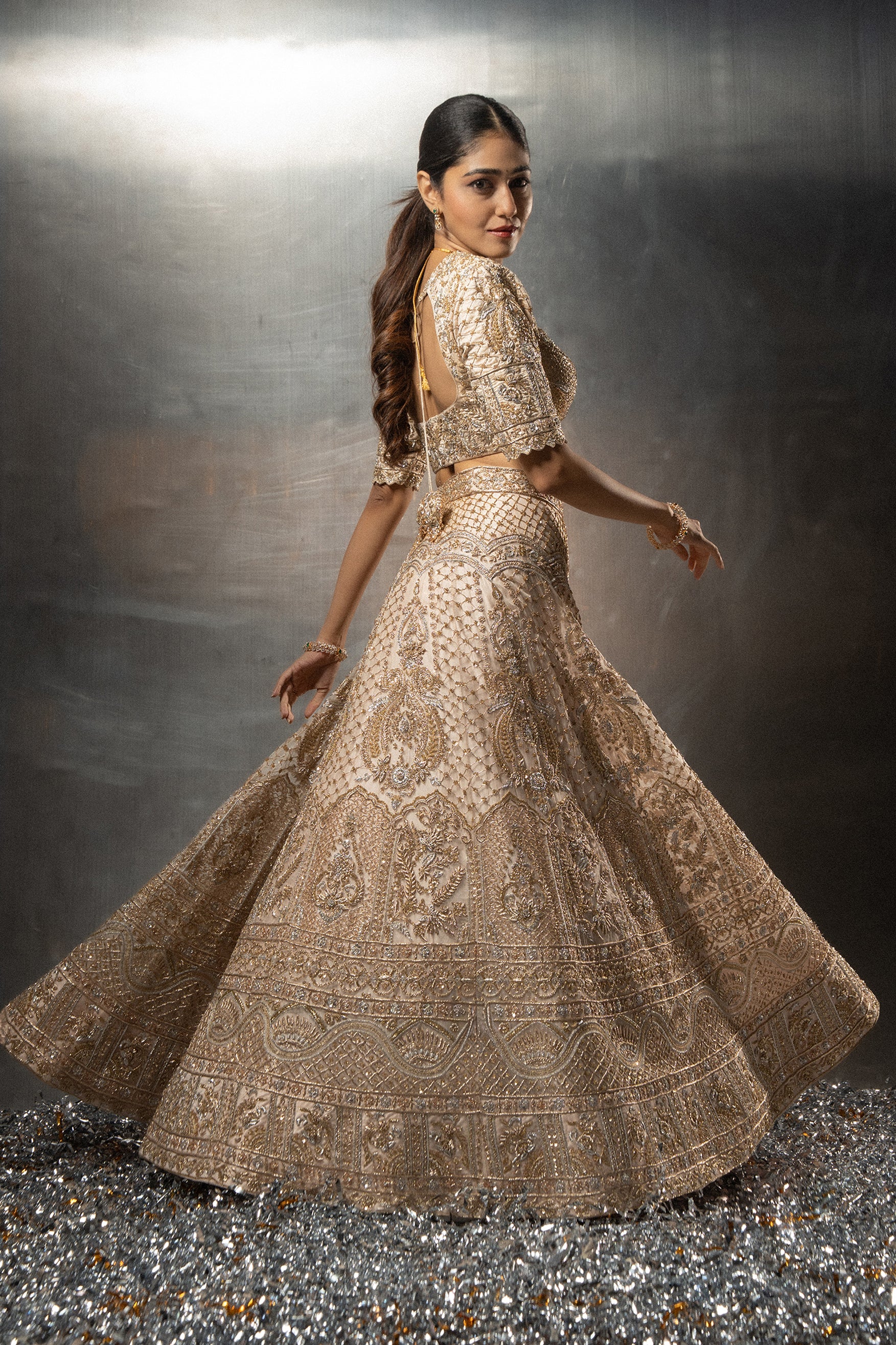 Aureate Lehenga pose