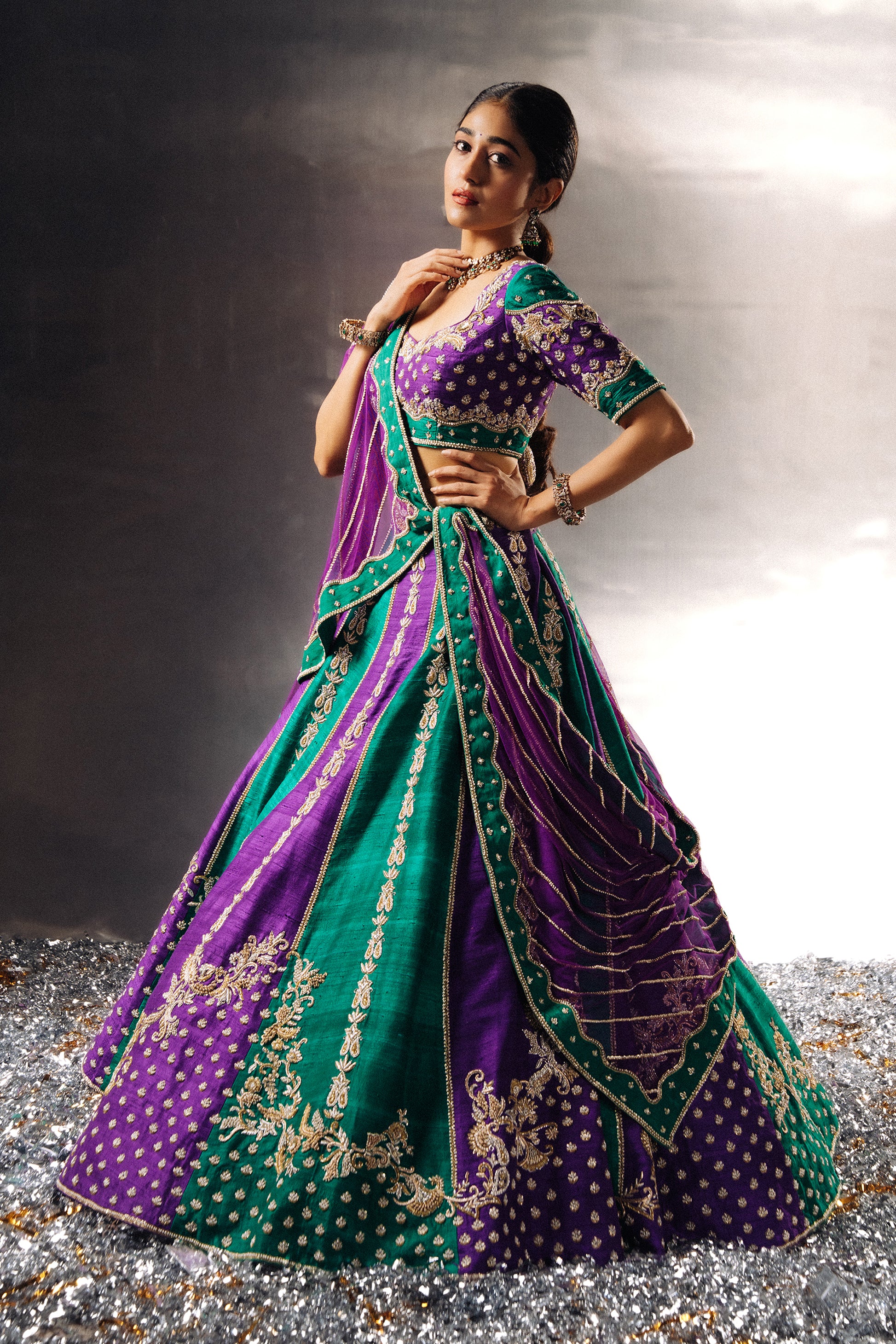 Plumage Lehenga Side
