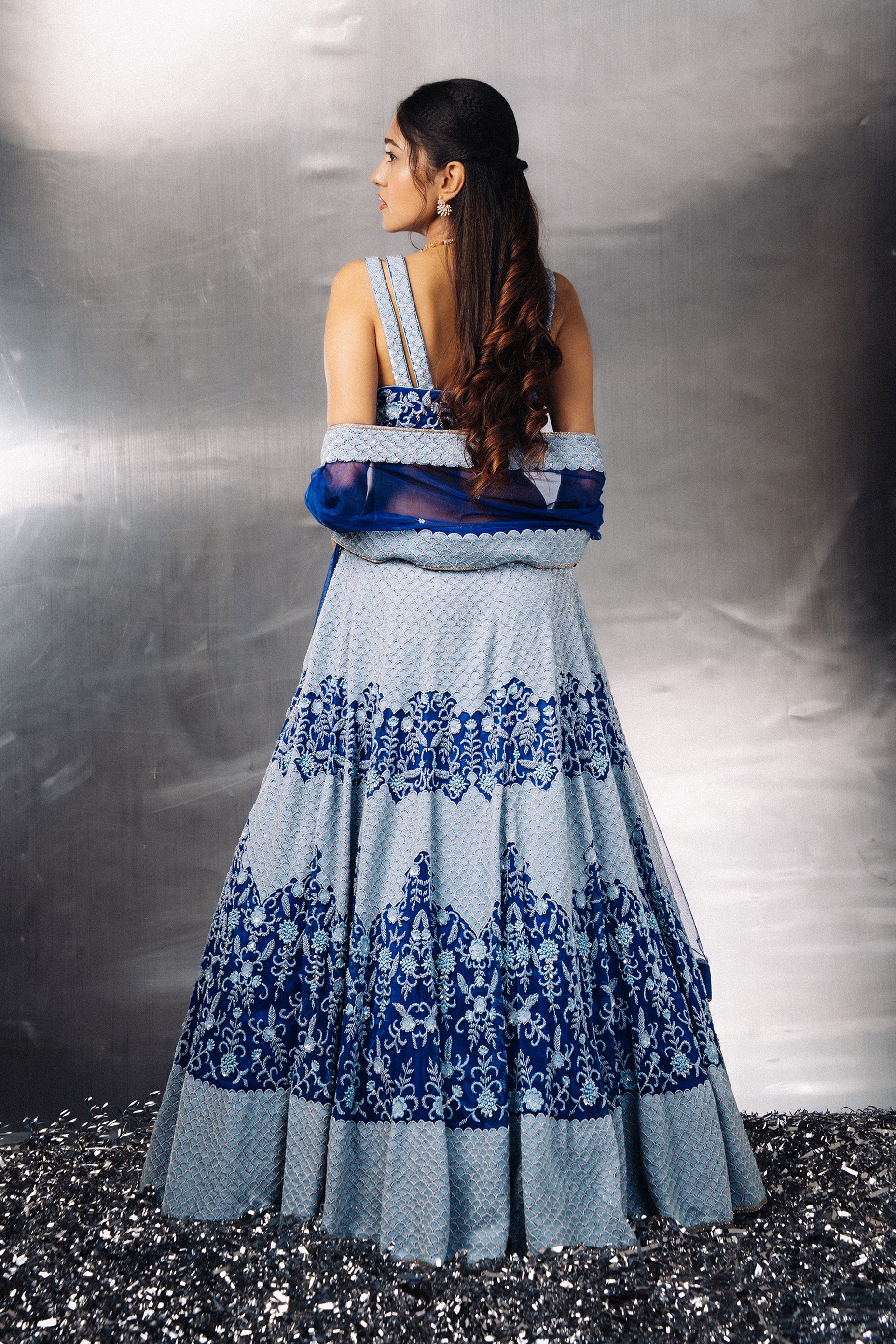 Seaglass Lehenga Back