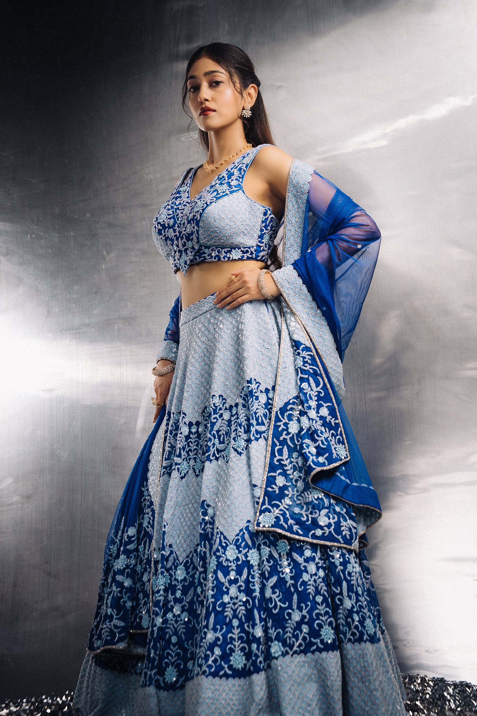 Seaglass Lehenga Front