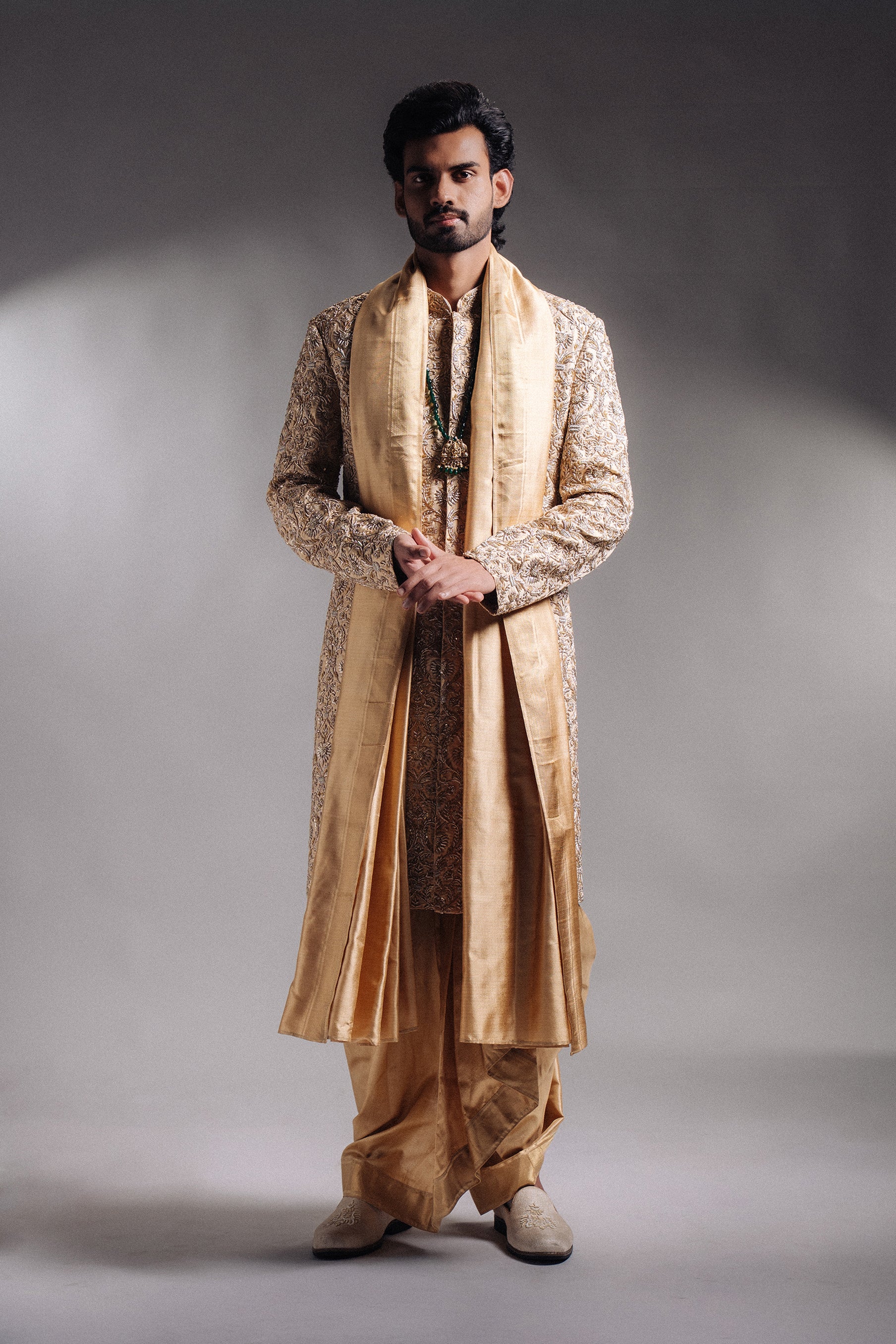 The Sovereign Sherwani Front Dupatta