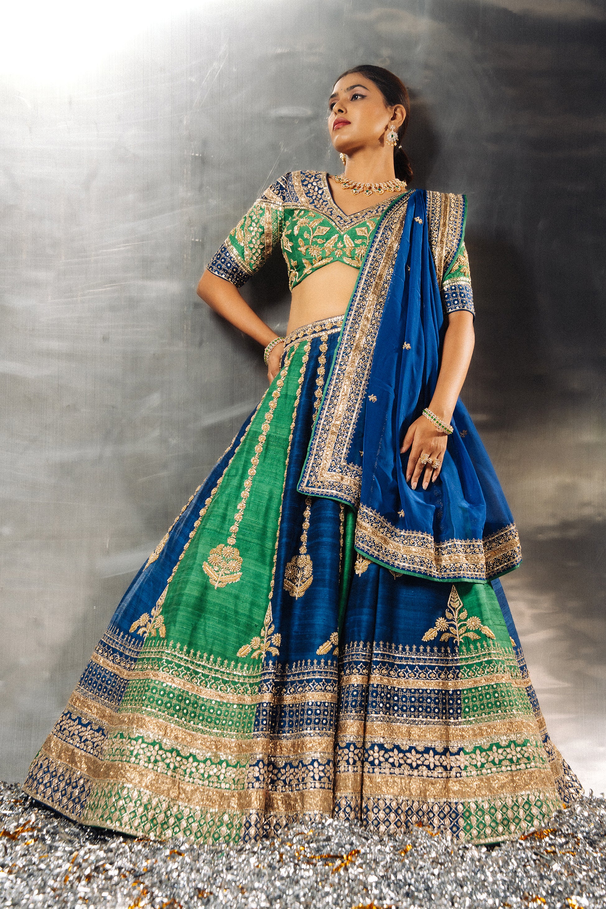 Unfurling Lehenga front